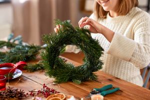 christmas wreath making