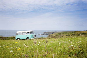 caravan in a field - rural business show